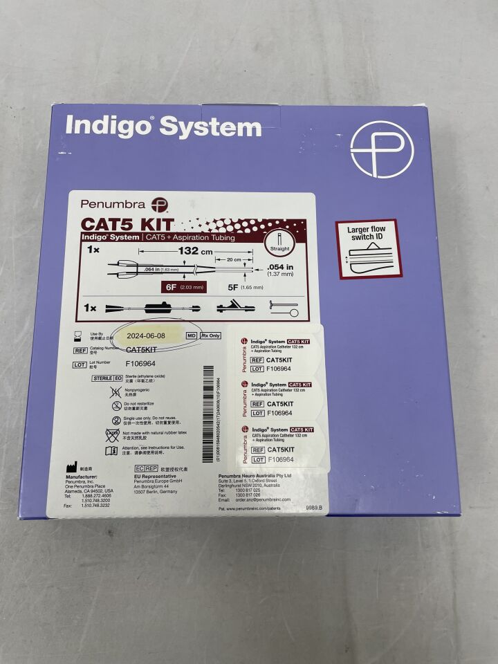 CAT5KIT - PENUMBRA - Indigo CAT5 Aspiration Catheter 132cm & Aspiration Tubing, (BX/1) - ( Expiry Date: 2025-02-01 )