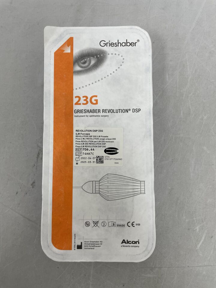 706.44 - ALCON - Grieshaber Revolution DSP ILM Forceps, 23G, (EA) - ( Expiry Date: 2025-12-07 )