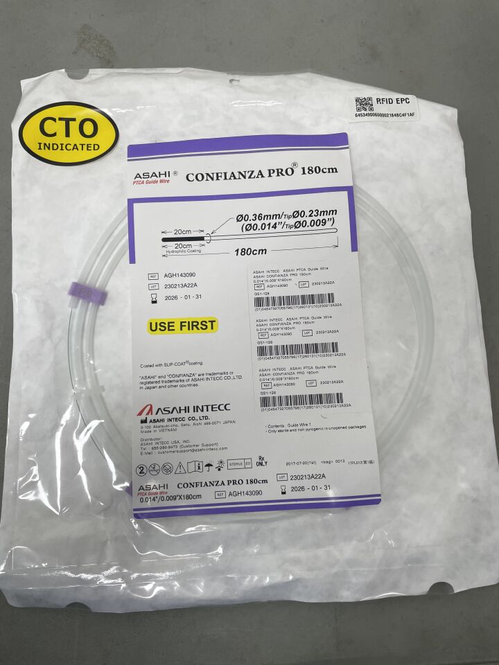 AGH143090 - ASAHI - Confianza Pro Guide Wire 0.014" x 180cm, (EA) - ( Expiry Date: 2026-01-01 )