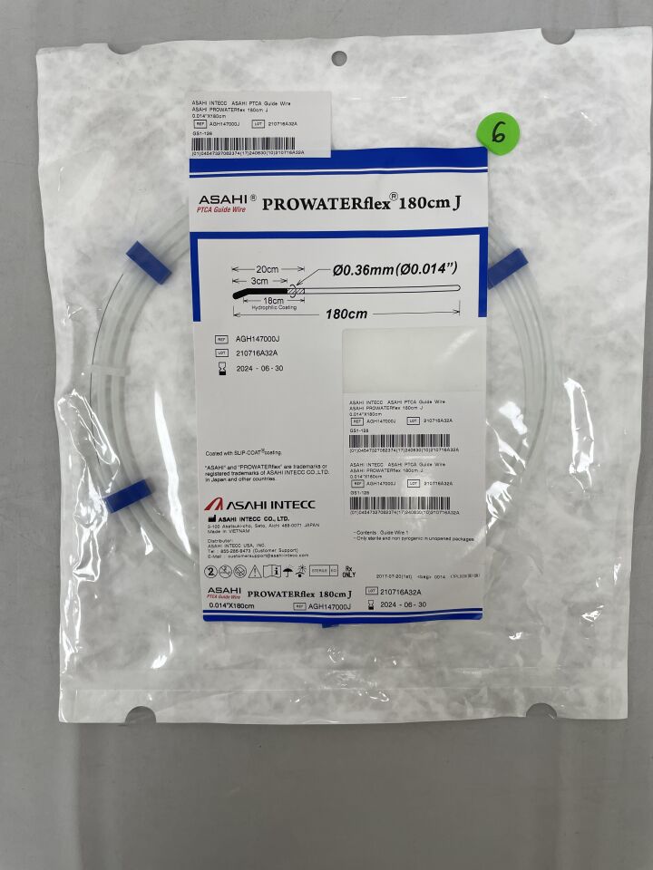 AGH147000J - ASAHI - PROWATERflex PTCA Guide Wire - J-Tip (82358-11) - .014" x 180cm, (EA) - ( Expiry Date: 2025-12-31 )