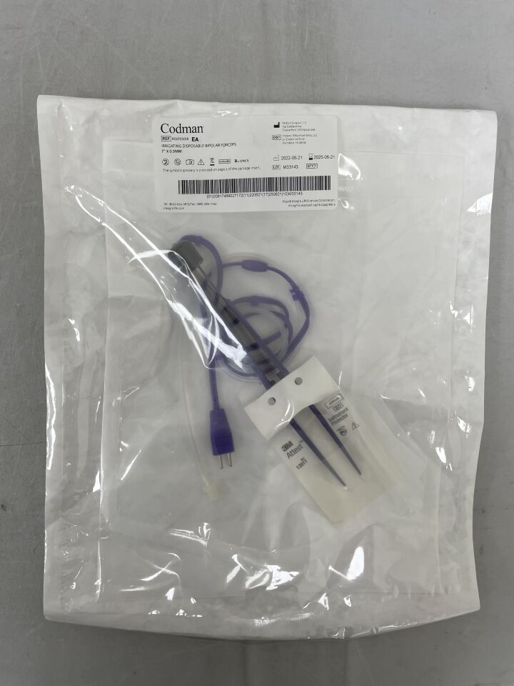 9007050IR - CODMAN - Irrigating Disposable Bipolar Forceps, 7" x 0.5mm, (EA) - ( Expiry Date: 2025-06-21 )