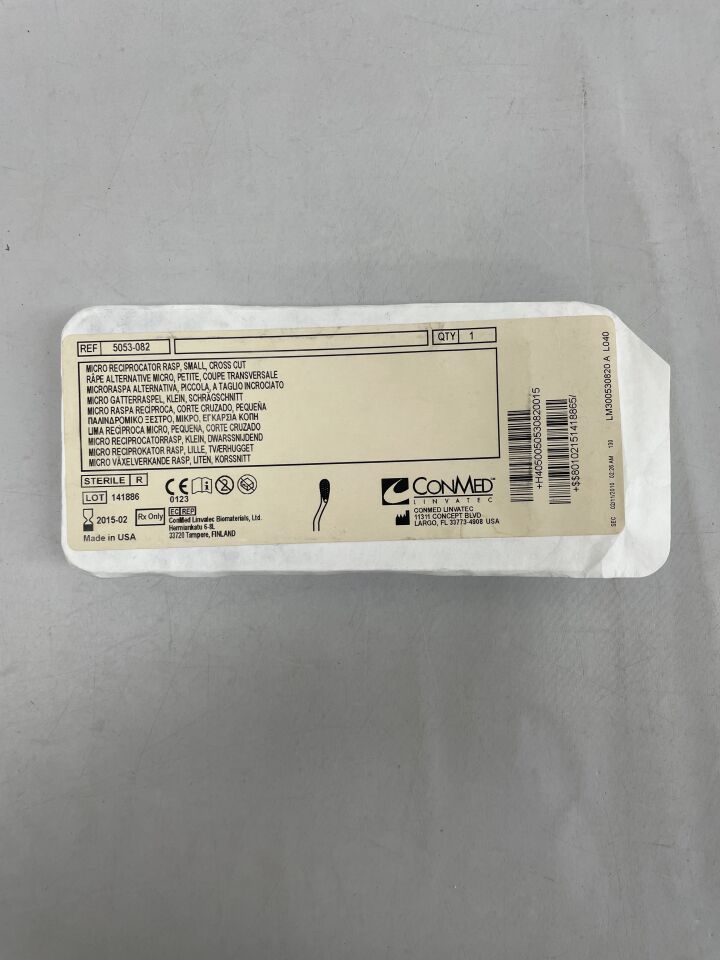 5053-082 - CONMED - Micro Reciprocating Rasp, Cross Cut, Small, (EA) - ( Expiry Date: 2025-10-20 )