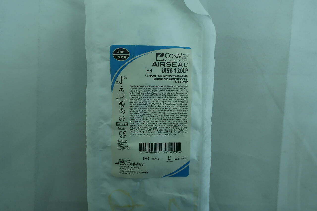 IAS8-120LP - CONMED - AirSeal 8 mm Access Port and Low-Profile Obturator, 120 mm Length, (EA) - ( Expiry Date: 2025-05-06 )