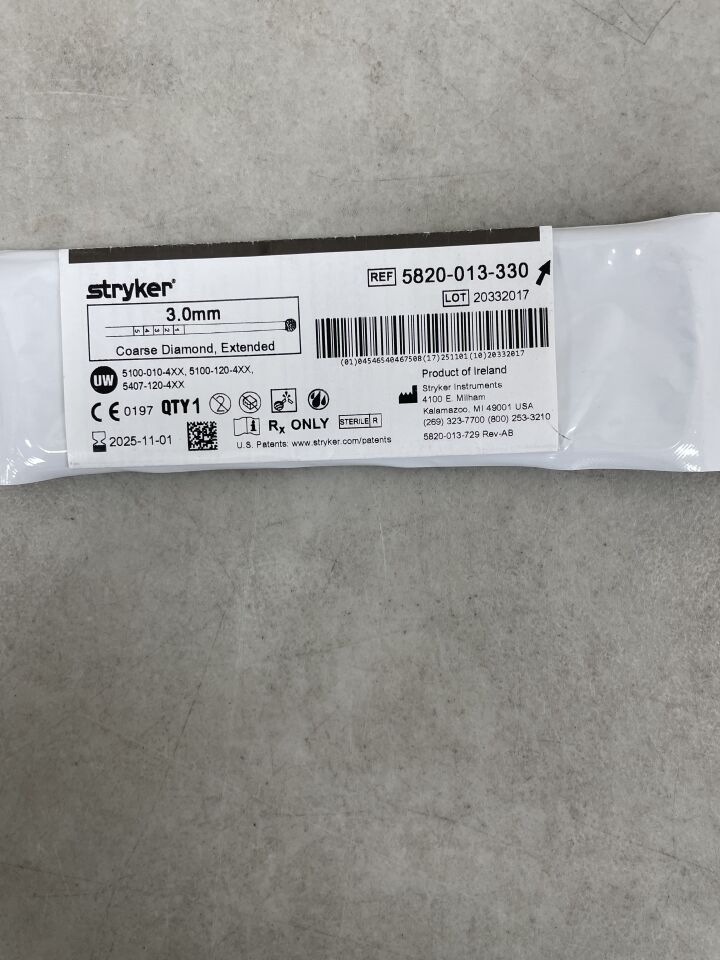 5820-013-330 - STRYKER - 3.0mm Tapered Round Diamond Elite Bur, Coarse, (EA) - ( Expiry Date: 2026-01-01 )