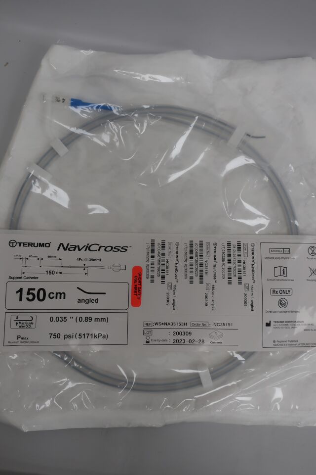 NC35151 - TERUMO - NaviCross Support Catheter, 1.39 mm OD x 150 cm Length, Angled Tip, (EA) - ( Expiry Date: 2025-10-31 )