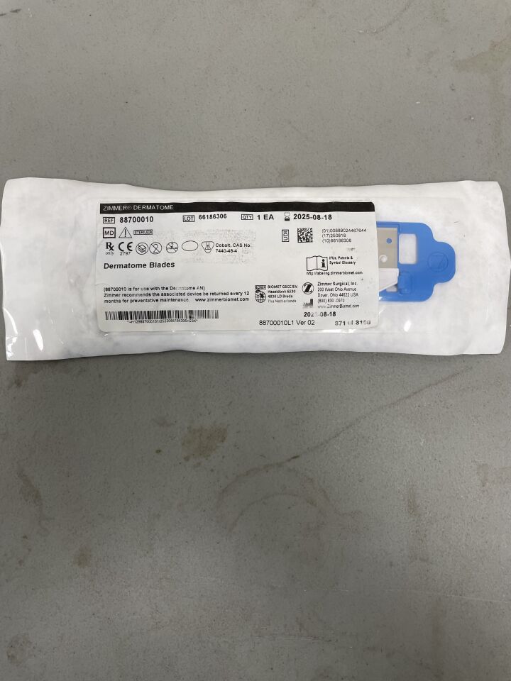 88700010 - ZIMMER - Dermatome Blades, (EA) - ( Expiry Date: 2025-08-18 )