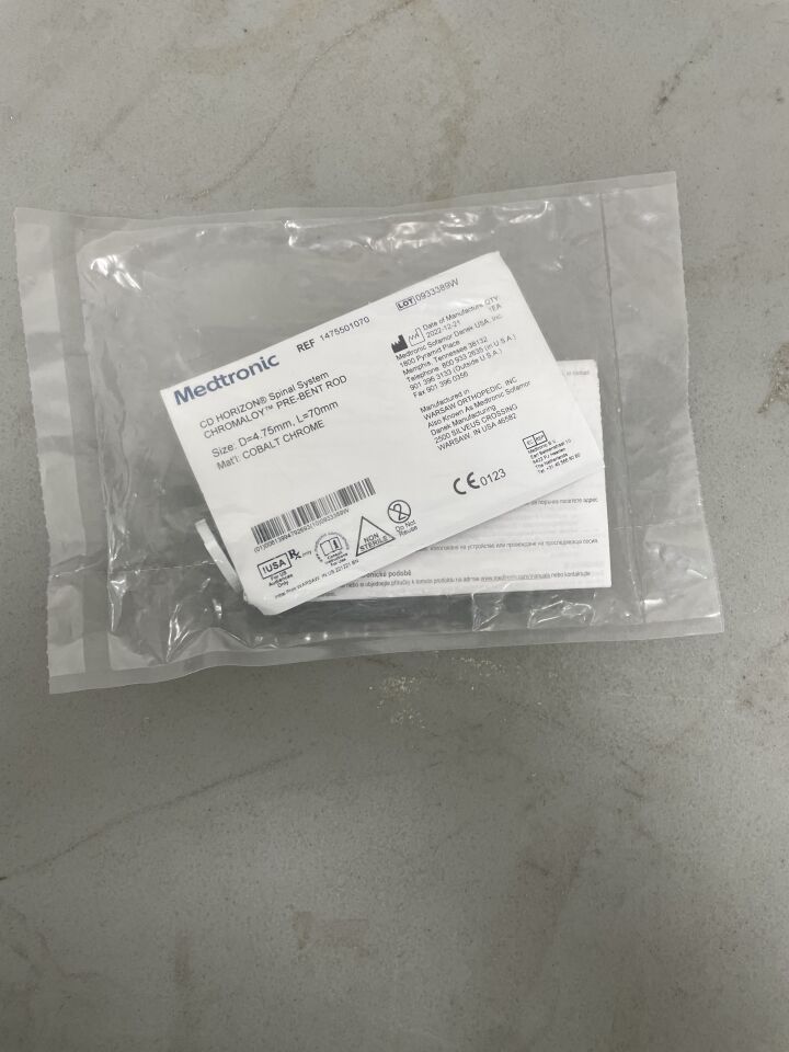 1475501070 - MEDTRONIC - CD HORIZON Spinal System Rod, 4.75mm, 70mm Bent, (EA)