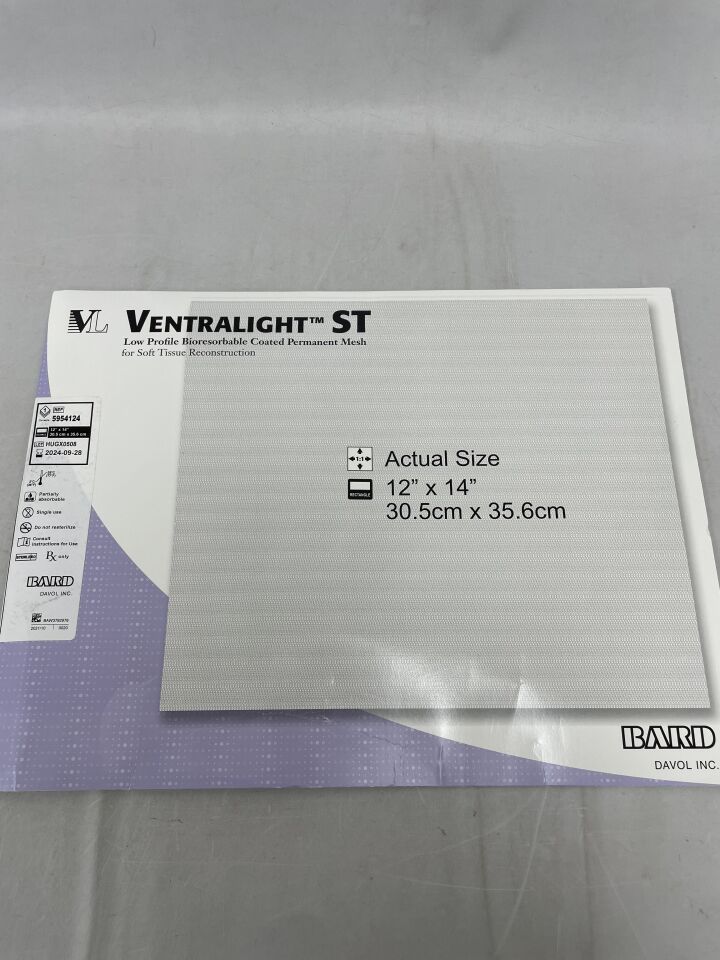5954124 - BARD - Ventralight ST Mesh: 12" x 14" Rectangle, (BX/1) - ( Expiry Date: 2026-03-28 )