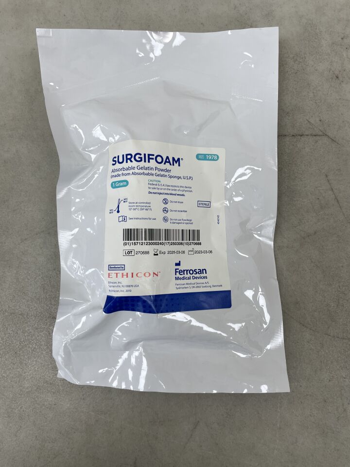 1978 - ETHICON - Surgifoam Absorbable Gelatin Powder, 1g, (EA) - ( Expiry Date: 2025-04-17 )