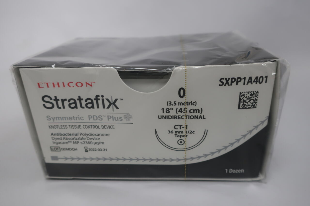 SXPP1A401 - ETHICON - Stratafix Symmetric PDS Plus Absorbable Triclosan, Polydioxanone Suture, Size 0, 18 in. Length, CT-1 Needle, (BX/12) - ( Expiry Date: 2025-11-30 )