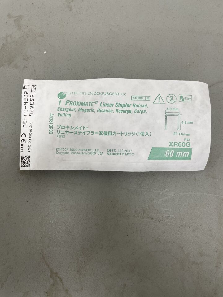 XR60G - ETHICON - Proximate Reloadable Staplers Cartridge, Green, For TX60 30 mm Linear Stapler, (EA) - ( Expiry Date: 2026-04-30 )