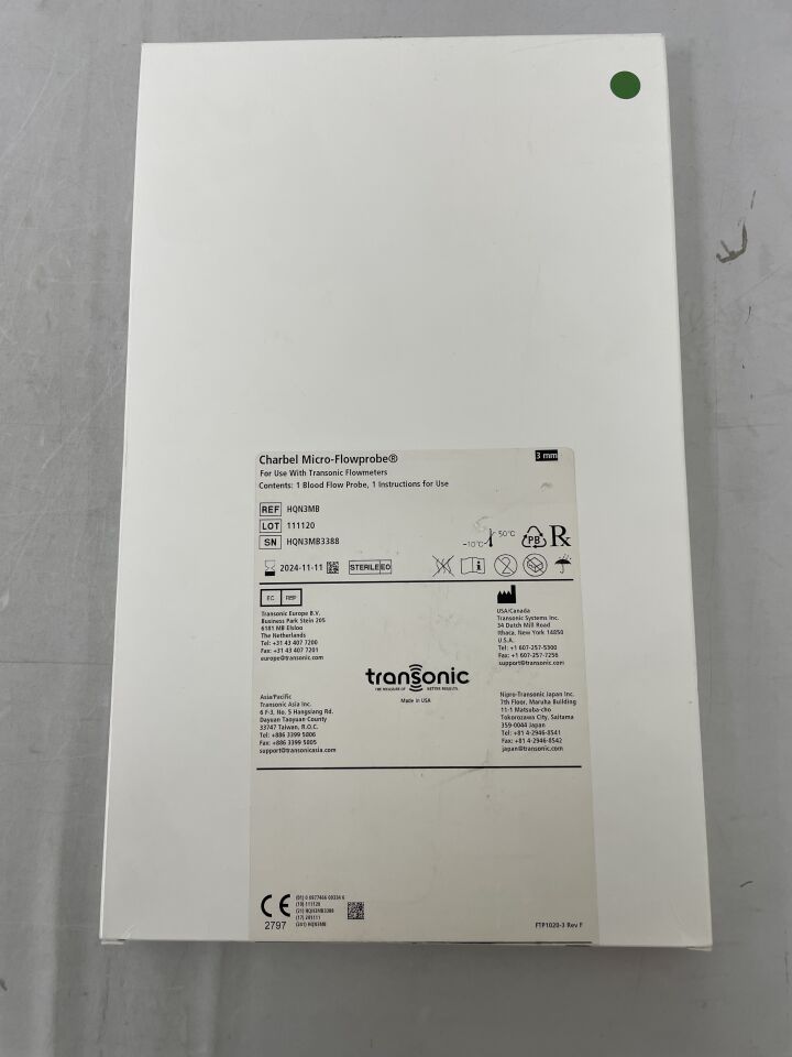 HQN3MB - TRANSONIC - Charbel Micro-Flowprobe 3.0mm, (BX/1) - ( Expiry Date: 2026-03-23 )