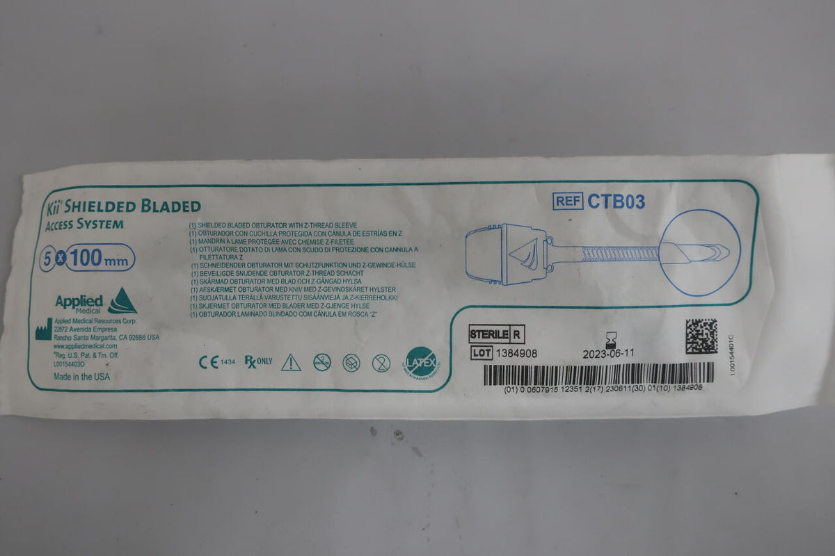 CTB03 - APPLIED MEDICAL RESOURCES - Kii Z-Thread Shielded Bladed Access System, 5 x 100 mm, (EA)