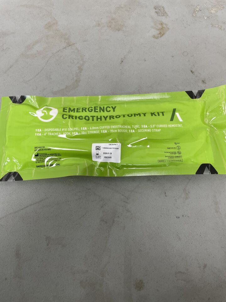HHECT01 - SAFEGUARD MEDICAL - Emergency Cricothyrotomy Kit, (EA)