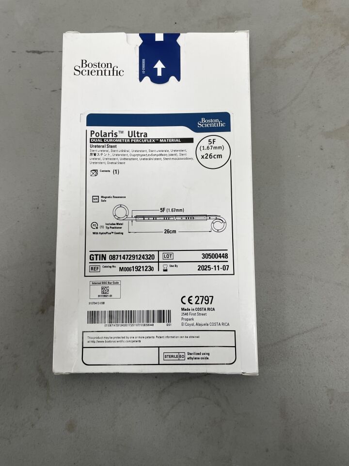 192123 - BOSTON SCIENTIFIC - Polaris Ultra Ureteral Stent - Dual Durometer Percuflex Material - 5Fr x 26cm, (BX/1)