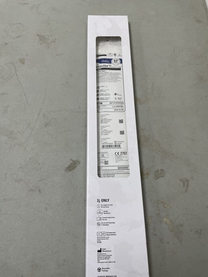 1639184 - BOSTON SCIENTIFIC - Impulse Flextrusion Shaft Angiographic Catheter - AR1 - 5Fr x 100cm x .045", (BX/1)