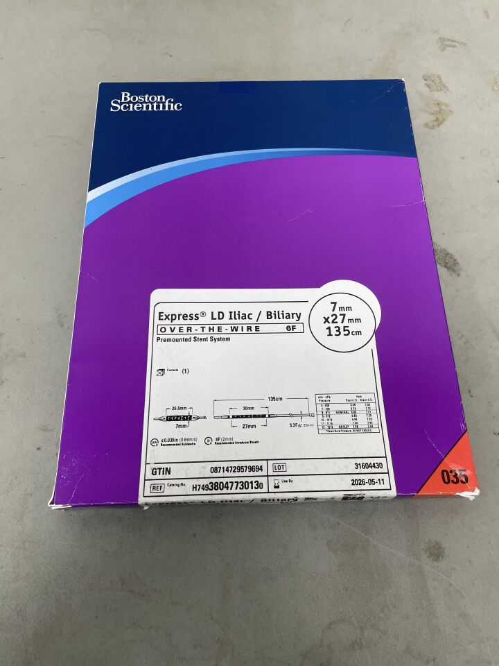 3804773013 - BOSTON SCIENTIFIC - Express LD Iliac/Biliary OTW Premounted Stent System - 7mm x 27mm x 135cm, (BX/1)