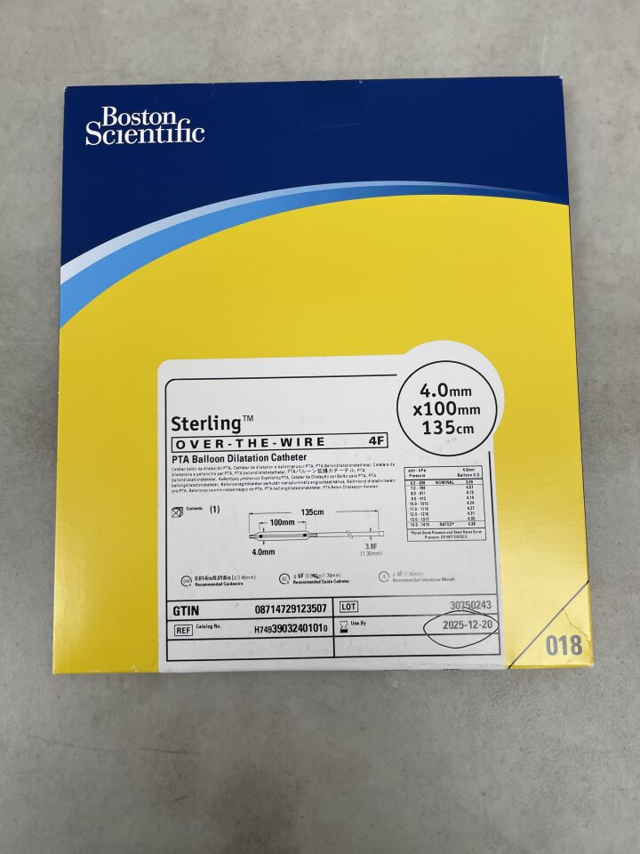 3903240101 - BOSTON SCIENTIFIC - Sterling OTW PTA Balloon Dilatation Catheter - 4.0mm x 100mm x 135cm, (BX/1)