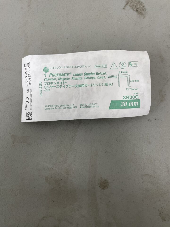 XR30G - ETHICON - Proximate Reloadable Staplers Cartridge, Green, For TX30 30 mm Linear Stapler, (EA)