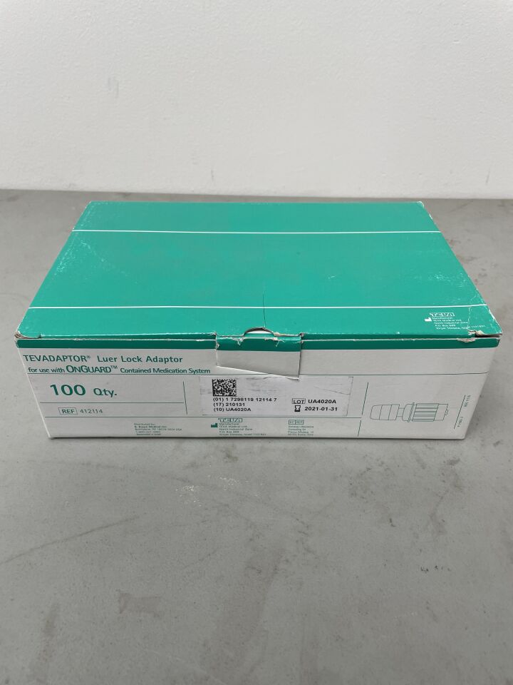 412114 - B BRAUN - Tevadaptor Luer Lock Adaptor for OnGuard Contained Medication System, (BX/100)