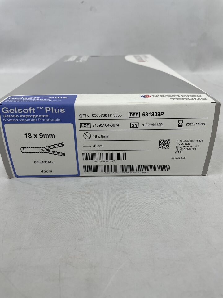 631809P - TERUMO - Gelsoft Plus Vascular Graft, Bifurcated 18mm x 9mm, 45cm, (BX/1)