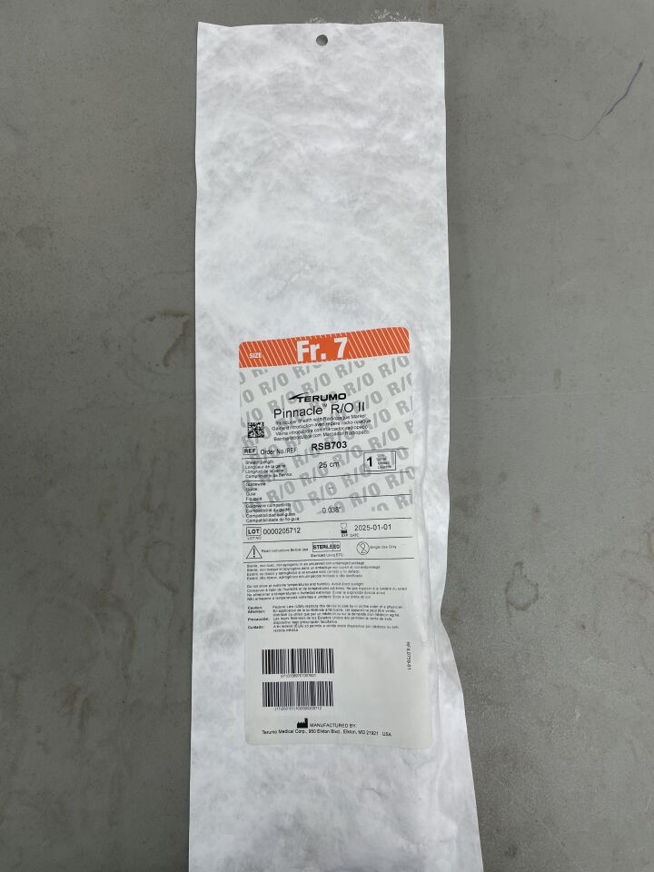 RSB703 - TERUMO - Pinnacle R/O II Introducer Sheath with Radiopaque Marker - 7Fr x 25cm x .038", (EA)