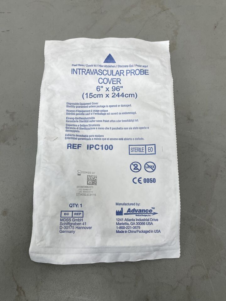IPC100 - ADVANCE MEDICAL DESIGNS - Intravascular Probe Cover, 15 x 244cm, (EA)