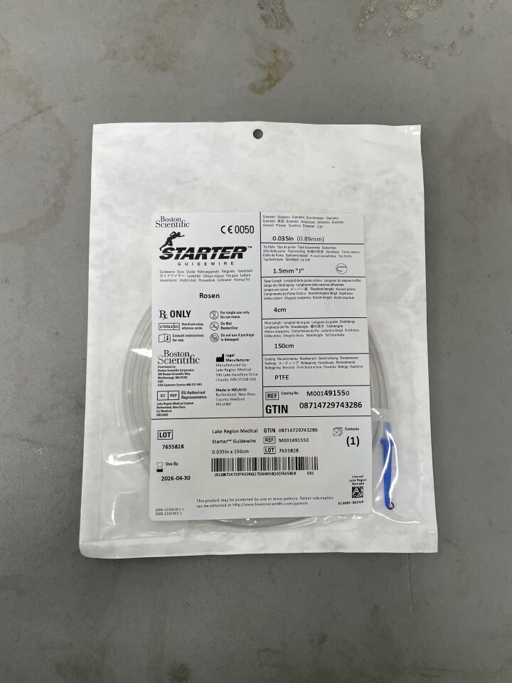 49155 - BOSTON SCIENTIFIC - Starter Guidewire, Rosen 0.035in x 150cm, (EA)