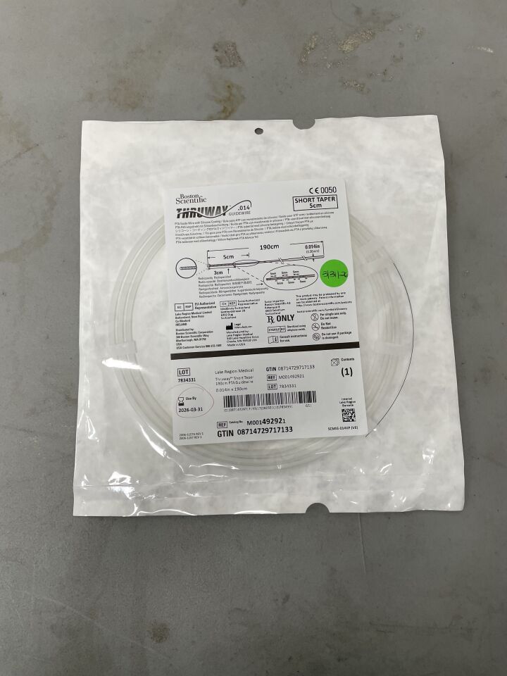 49292 - BOSTON SCIENTIFIC - Thruway PTA Guidewire - Short Taper 5cm - .014" x 190cm, ()