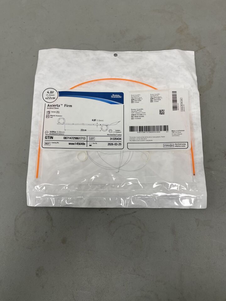 145640 - BOSTON SCIENTIFIC - Ascerta Firm Ureteral Stent 4.8F x 22cm, (EA)