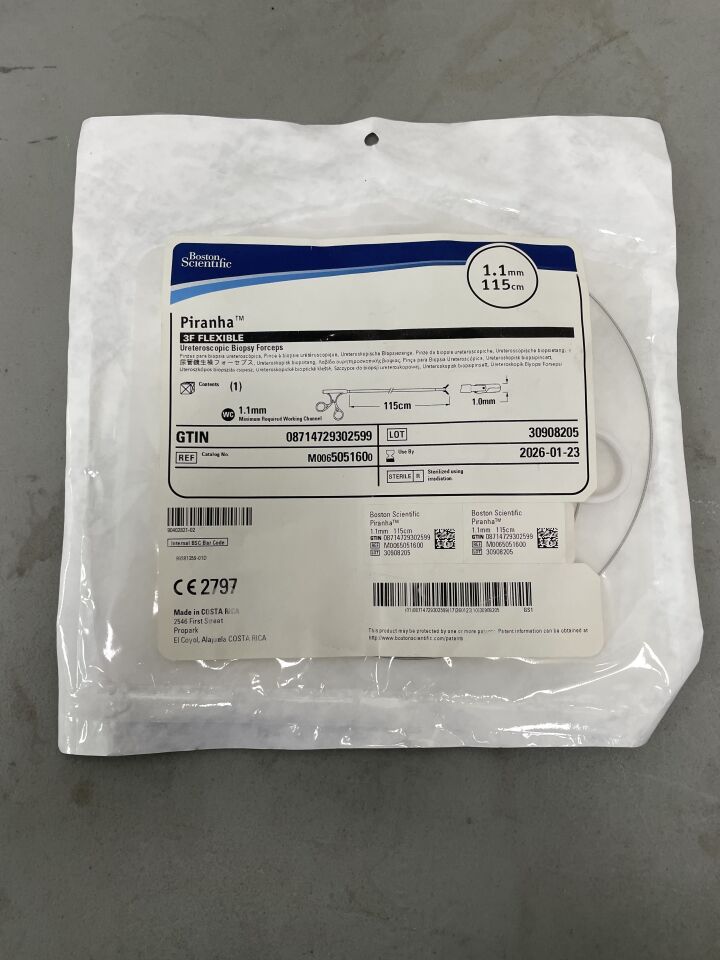 505160 - BOSTON SCIENTIFIC - Piranha 3F Flexible Ureteroscopic Biopsy Forceps 1.1mm x 115cm, (EA)