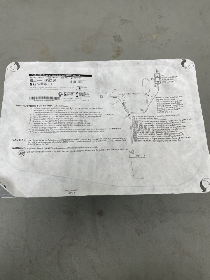 00-5150-476-01 - ZIMMER - PulsaVac Plus AC Fan Spray Kit, ()