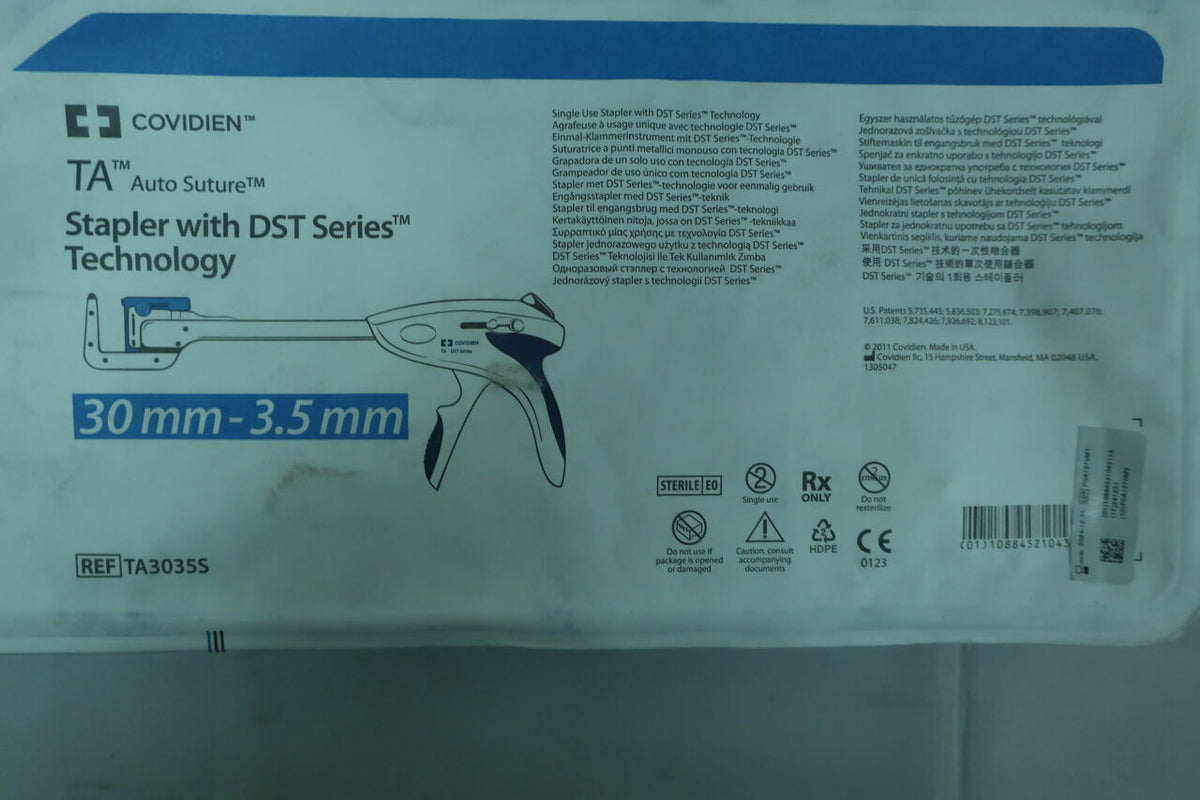 TA3035S - COVIDIEN - TA Single-Use Reloadable Stapler with DST Series Technology, 30 mm Size, (BX/1)