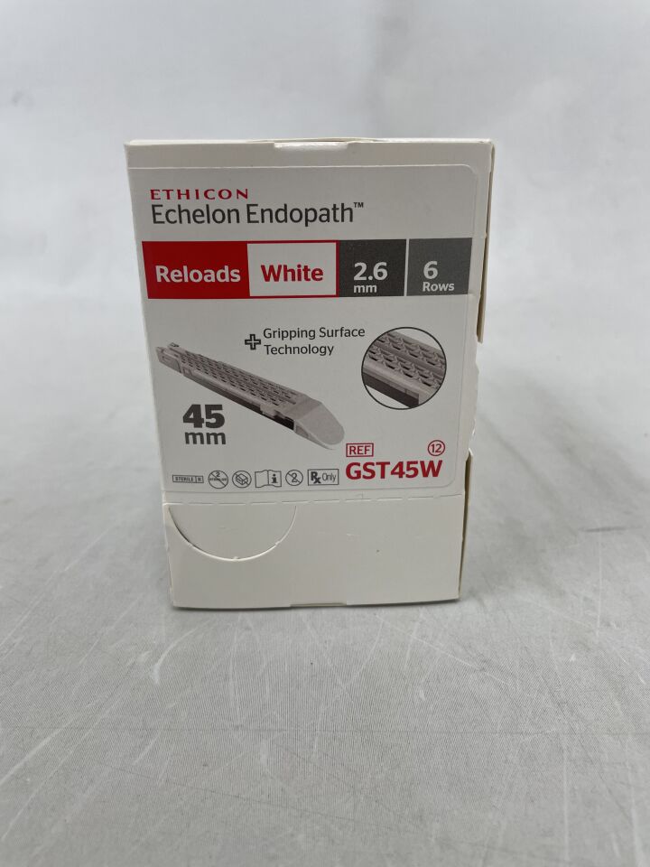 GST45W - ETHICON - Echelon Endopath Stapler Reload with Gripping Surface Technology, White, 2.6 Open x 1 mm Closed Height, (BX/12)
