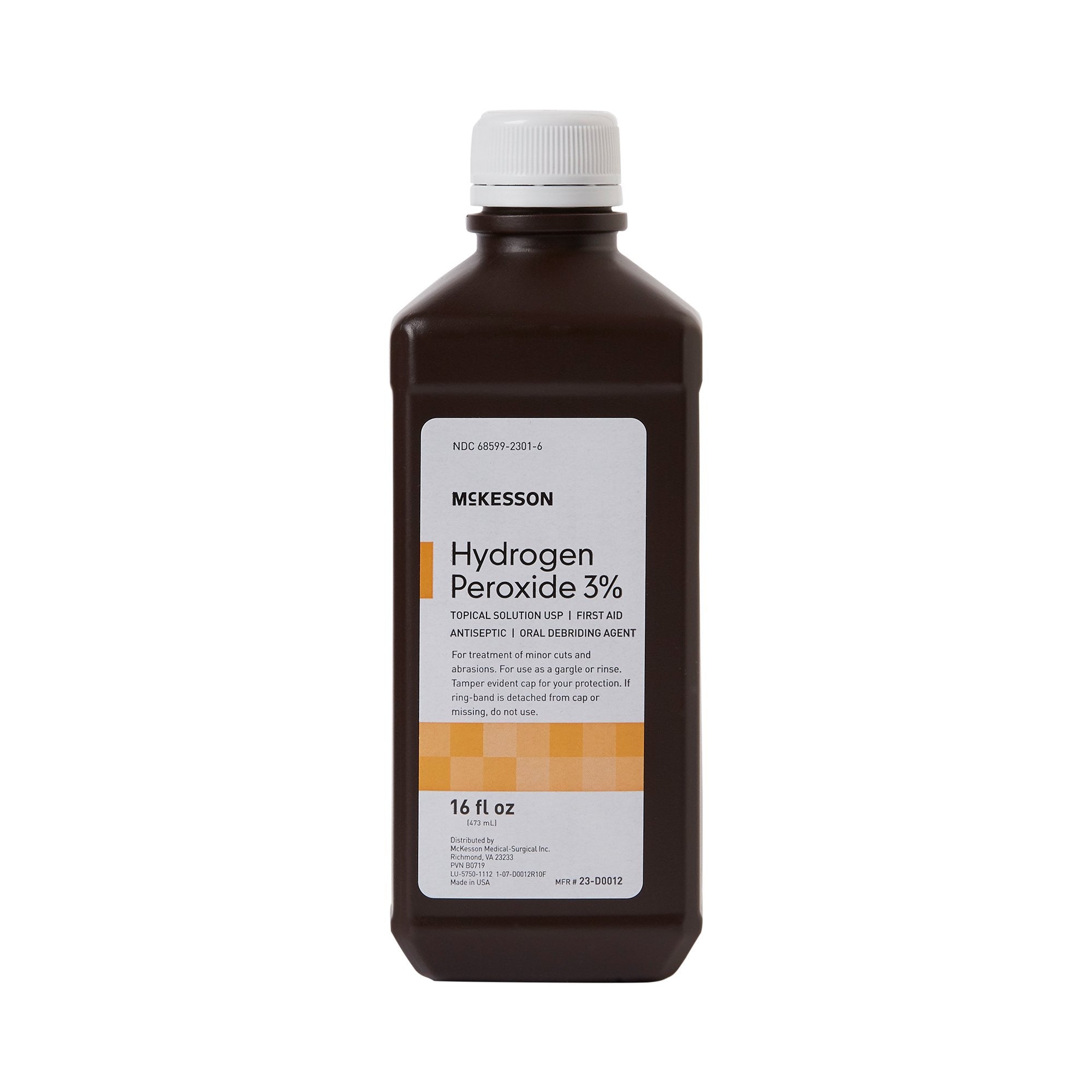 142779 - McKesson - McKesson Antiseptic Hydrogen Peroxide Topical Liquid 16 oz. Bottle, 23-D0012, Case of 12, (CS)