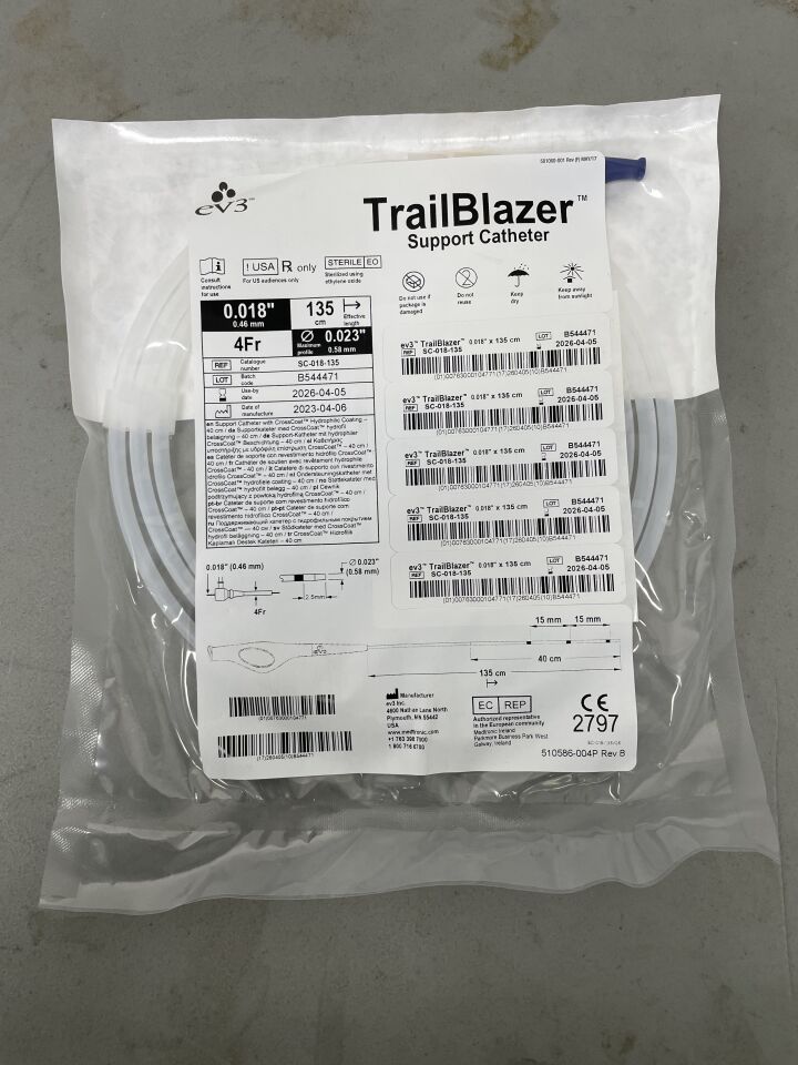 SC-018-135 - EV3 - TrailBlazer Support Catheter - 4Fr x .018" x 135cm, (EA)