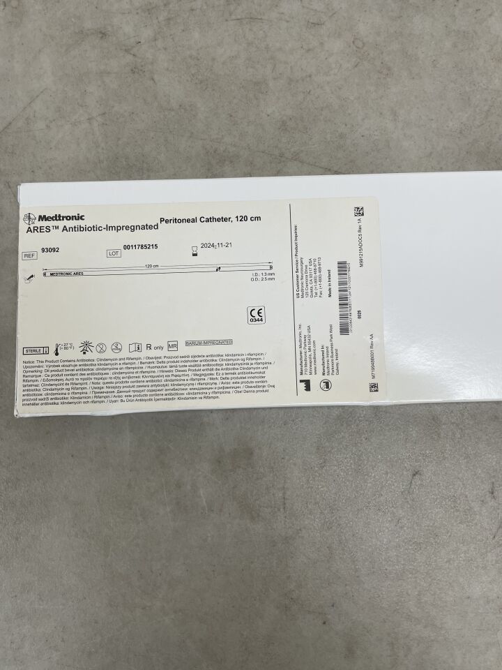 93092 - MEDTRONIC - ARES Antibiotic-Impregnated Peritoneal Catheter - 120cm, (BX/1)
