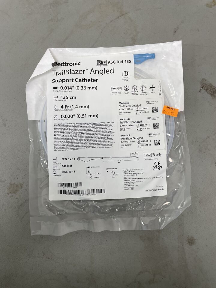 ASC-014-135 - MEDTRONIC - Trailblazer Angled Support Catheter 0.014" x 135cm, (EA)