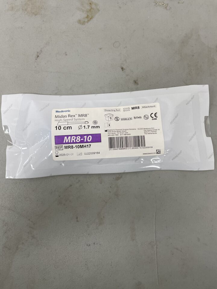 MR8-10MH17 - MEDTRONIC - Midas Rex MR8 High-Speed Surgical Tool, Match Head Fluted Cutting Burr, 10cm x 1.7mm, (EA)