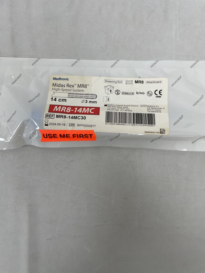 MR8-14MC30 - MEDTRONIC - Midas Rex MR8 High Speed System Dissecting Tool, 14cm, (EA)