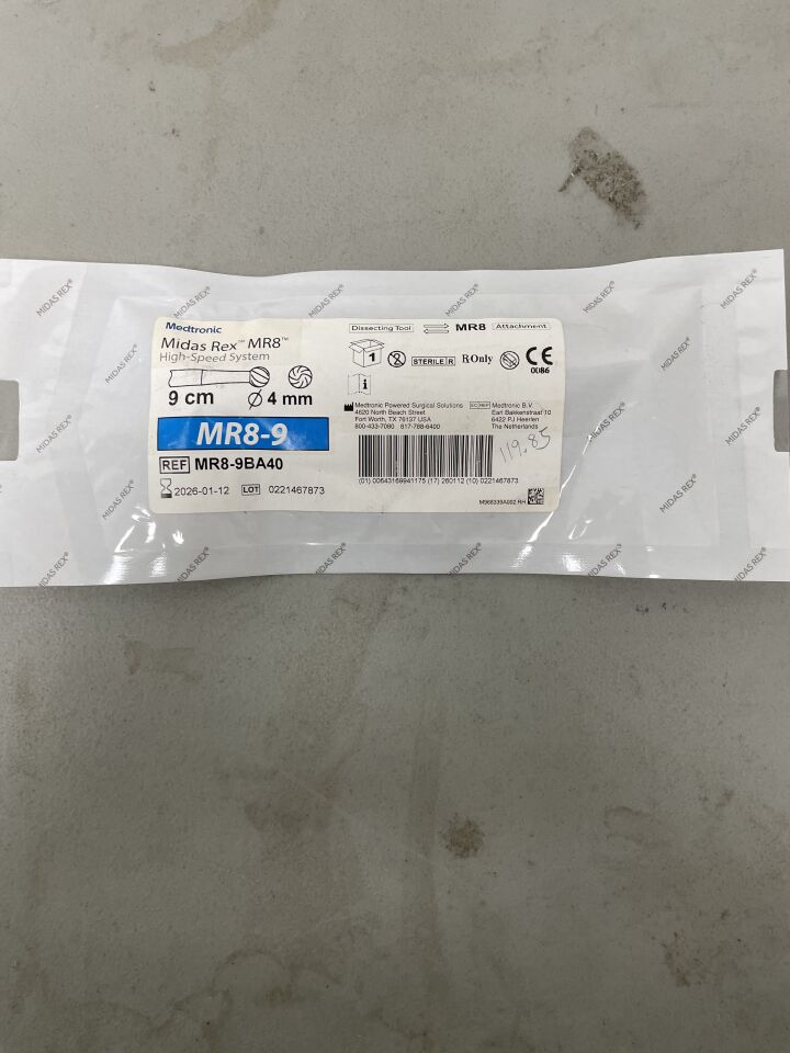 MR8-9BA40 - MEDTRONIC - Midas Rex MR8, Ball Fluted 9cm, 4mm, (EA)