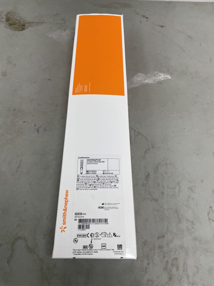 72205020 - SMITH & NEPHEW - MicroRaptor Knotless Regenesorb Suture Anchor, (BX/1)