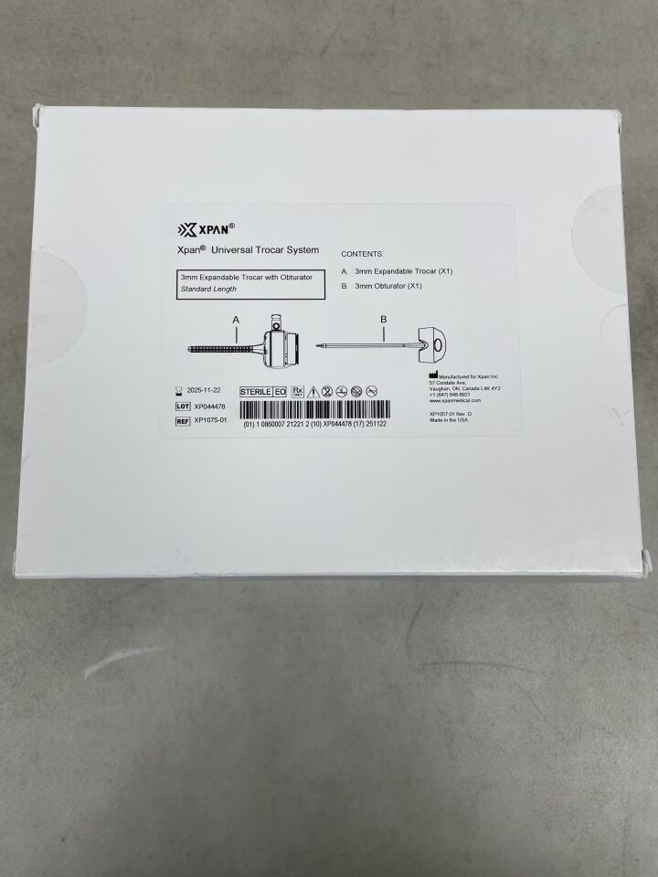 XP1075-01 - XPAN - Universal Trocar System, 3mm, (BX/1)