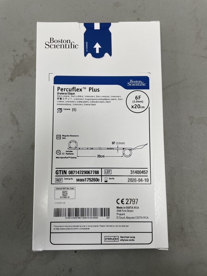 175260 - BOSTON SCIENTIFIC - Percuflex Plus Ureteral Stent - 6Fr x 20cm, (BX/1)