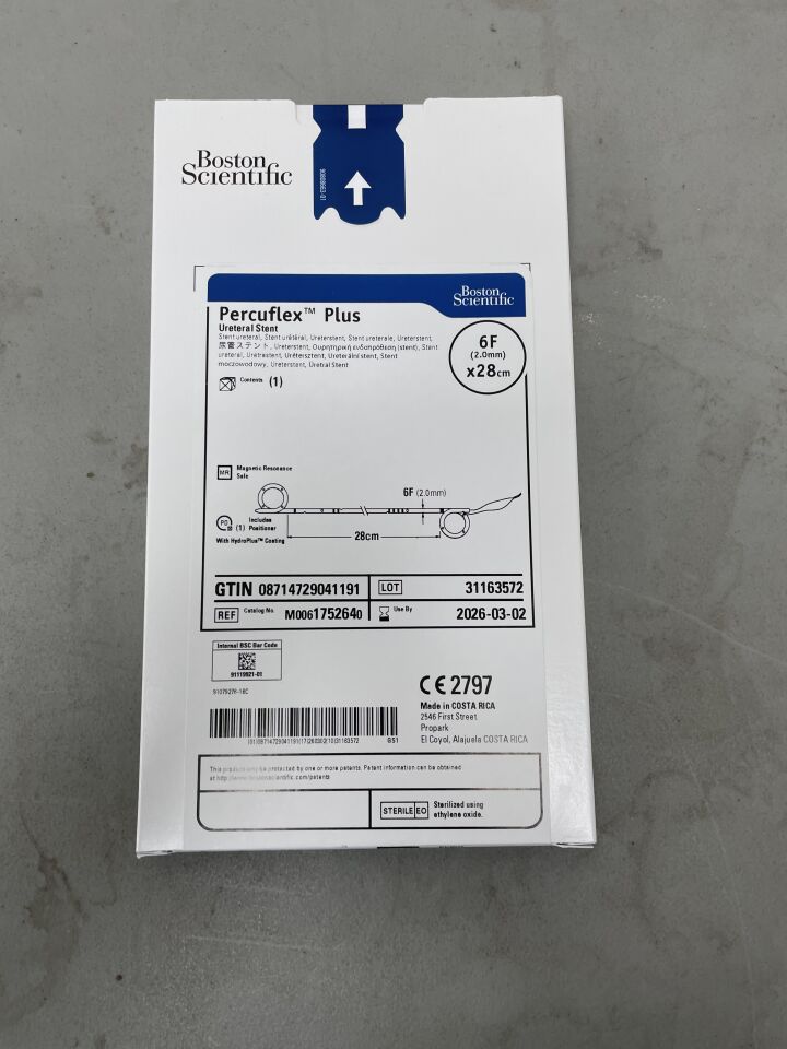 175264 - BOSTON SCIENTIFIC - Percuflex Plus Ureteral Stent - 6Fr x 28cm, (BX/1)