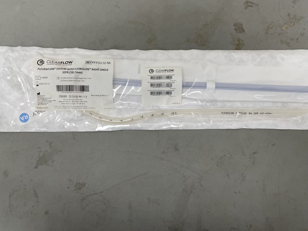 PFFG3-32 RA - CLEARFLOW - ClearFlow Pleuraflow ACT System with Flowglide, Right Angle, 32F, (EA)