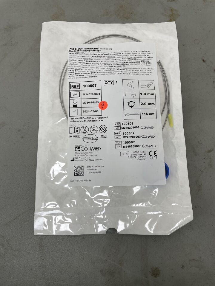 100507 - CONMED - Precisor Broncho Pulmonary Biopsy Forceps, Alligator Cup, Uncoated 1.8mm OD x 115cm, (EA)