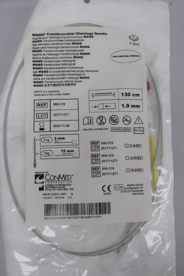 MW-319 - CONMED - Wang Disposable Sterile Histology Needle, 19G x 15 mm Outer Length, (EA)