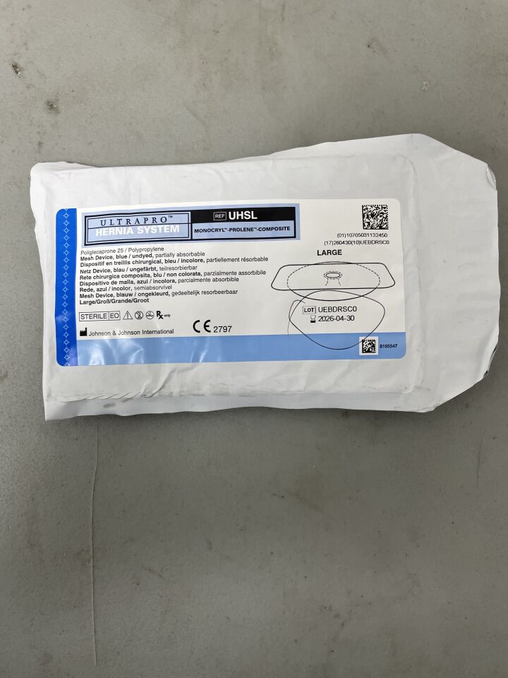 UHSL - ETHICON - Ultrapro Hernia System, Large, 6 x 12 cm, (EA)