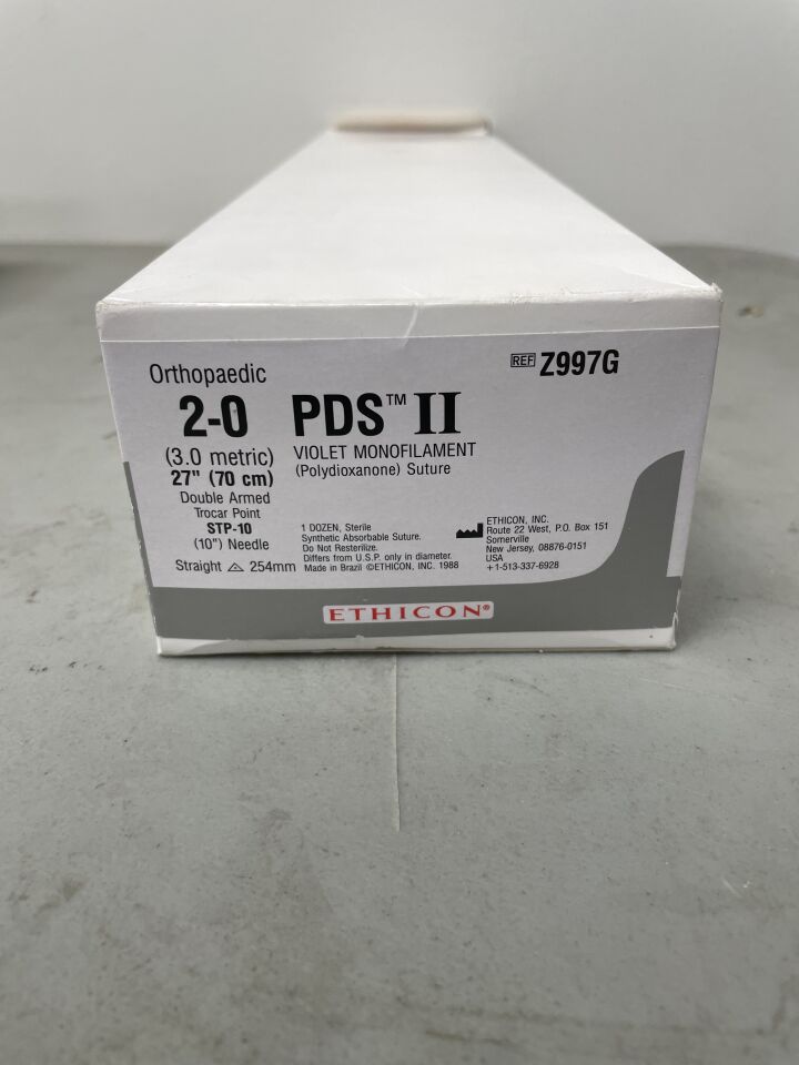 Z997G - ETHICON - PDS II Absorbable Monofilament Polydioxanone Suture, Size 2-0, 27 in. Length, STP-10 Needle, (BX/12)